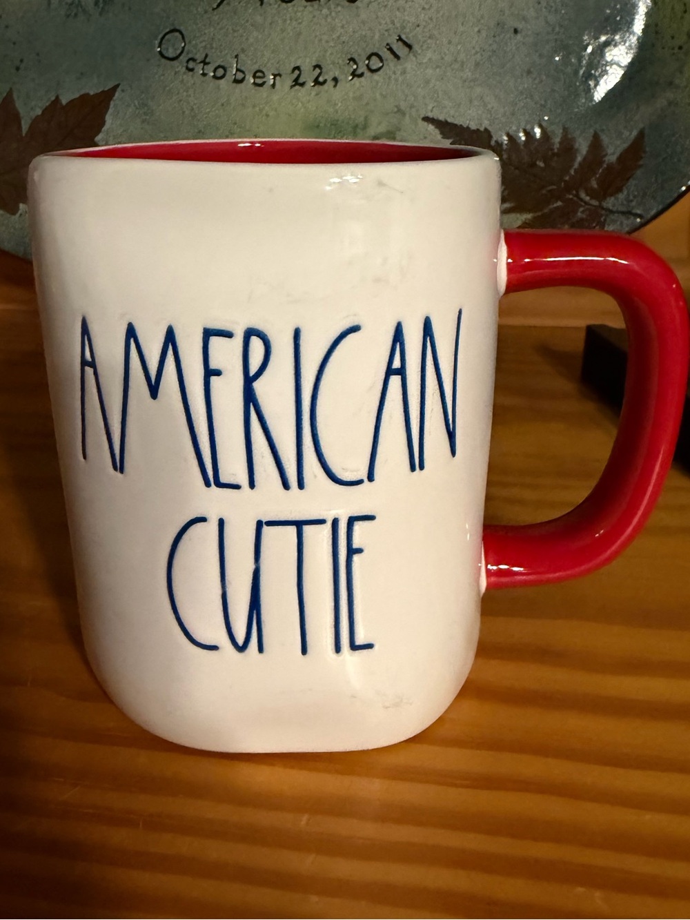 Rae Dunn White Mug with Red Handle & Interior - AMERICAN CUTIE